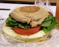 Chelle's Egg White breakfast sandwich. Ideal food for weight loss and maintenance.