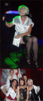 Burlesque show, August 2009. Scandalesque and the MYLF class.