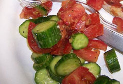 Chelle's clean recipe for tomato and cucumber salad!