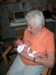 Great-Great Grandma Goldie Feller holding 1-day old Sean.