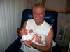 Great-Grandpa Bill Stafford holding 1-day old Sean
